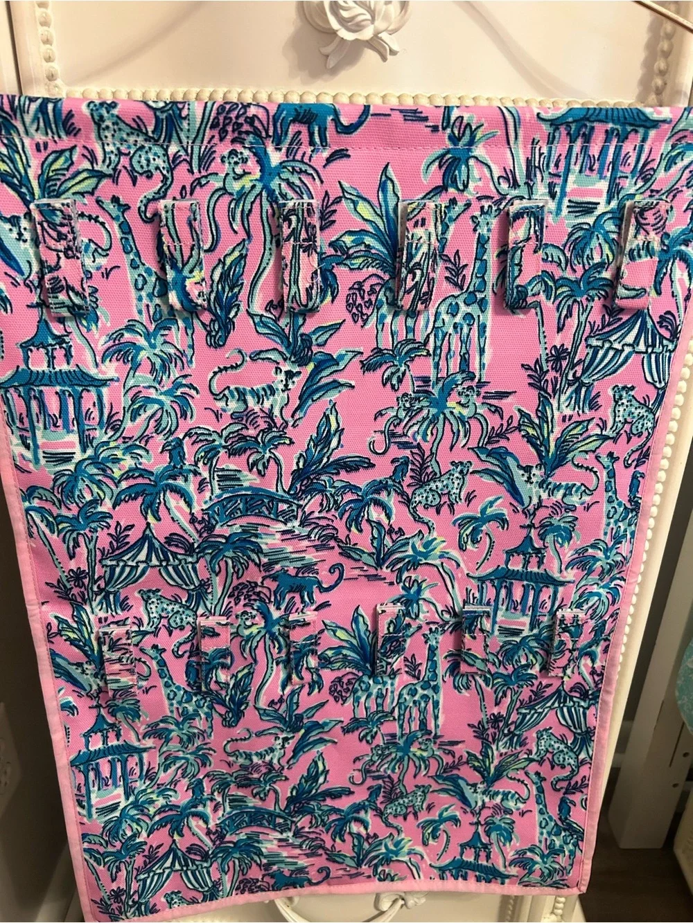 Lilly Pulitzer hanging “Out of office” organizer for jewelry or cosmetics